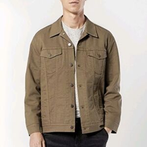 Levi's Men's Denim Trucker Jacket Tan Brown Jean Jacket Moto Button Up Size M